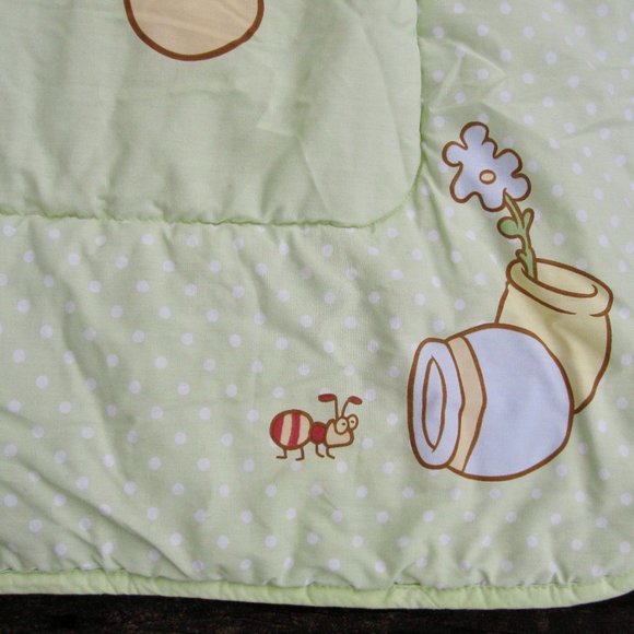 VTG Winnie the Pooh & Tigger Baby Quilt Comforter Disney Nap Time Yellow Green - Picture 4 of 4